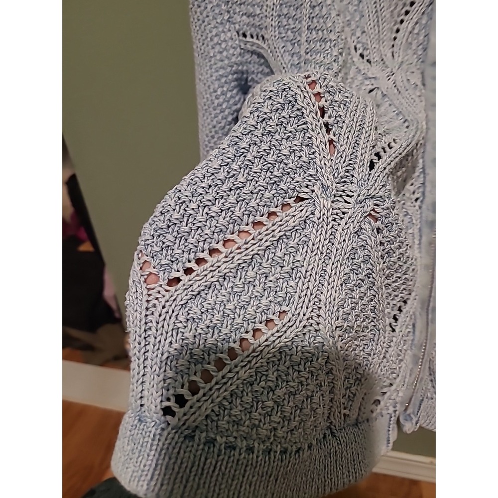 Vintage Blue Willi's Denmark Cable Knit Jacket Sweater DenimFull Zip - Picture 3 of 8